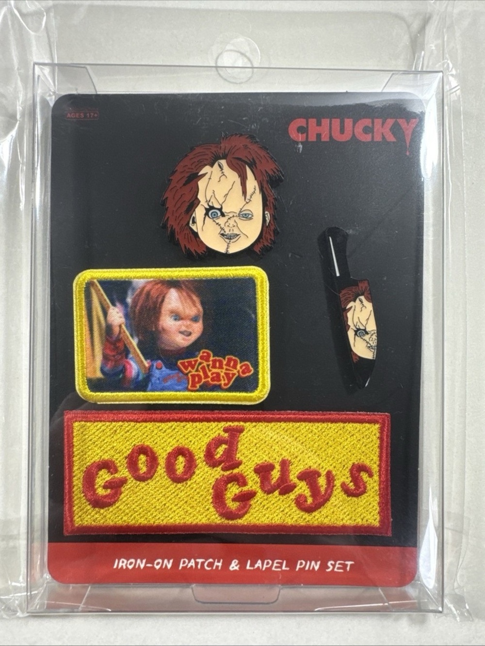 Chucky Iron-On Patch & Pin Set